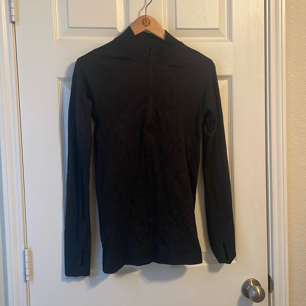 lululemon athletica Women’s Black Long Sleeve Half-Zip Top